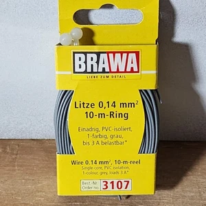 Brawa Part # 186-3107 33' Long x .048 diameter Solid Stranded Copper Wire - Gray - Picture 1 of 2