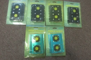 HDD DUAL COOLER FANS   BLUE & BLACK 4 Pin Molex Desktop 3.5" HDD - Picture 1 of 4