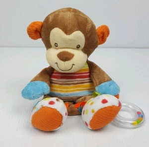 Juguete sensorial de felpa Douglas Baby Monkey de 10" marrón amoroso arrugado sonajero chirrido - Imagen 1 de 12