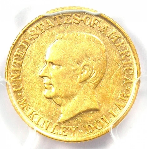 1916 McKinley Commemorative Gold Dollar Coin G$1 - Certified PCGS AU50 Cover
