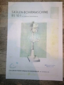 WMW BS10/1 Säulenbohrmaschine Bedienungsanleitung Betriebsanleitung Knorr KG - Bild 1 von 3