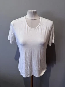 Bianca Ladies White Stretch Embellished Shoulder Casual T-Shirt Top EU42 UK14 - Picture 1 of 5