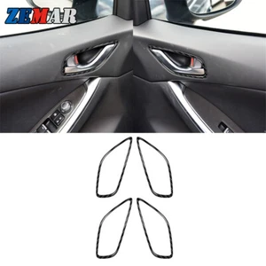 Cubierta interior de marco de manija de puerta de fibra de carbono 4 piezas para Mazda CX-5 2013-2015 - Imagen 1 de 15