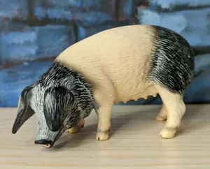 Figura animal cerdo hembra blanco negro cerdo cerdo cerdo Schleich Swabian-hall retirado 2005 - Imagen 1 de 8