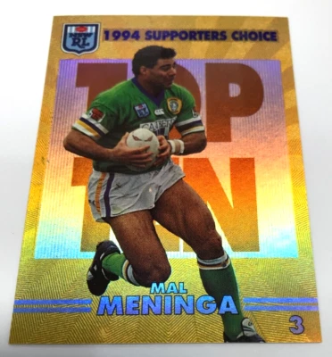 Tarjeta Dynamic Rugby League S2 1994 elección de partidarios tarjeta dorada S3 Mal Meninga Foto 1 de 2