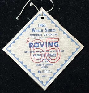 1965 Sandy Koufax Ticket Pass WORLD SERIES GM 5 4 Hit 10K MVP Dodger⚾️ - Picture 1 of 2