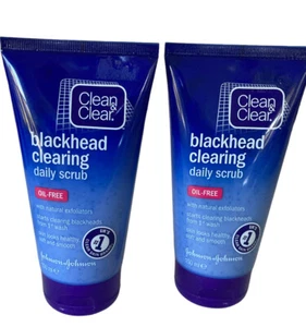 2 Count Clean & Clear 5.07 Oz Blackhead Clearing Oil Free Daily Scrub - Picture 1 of 3