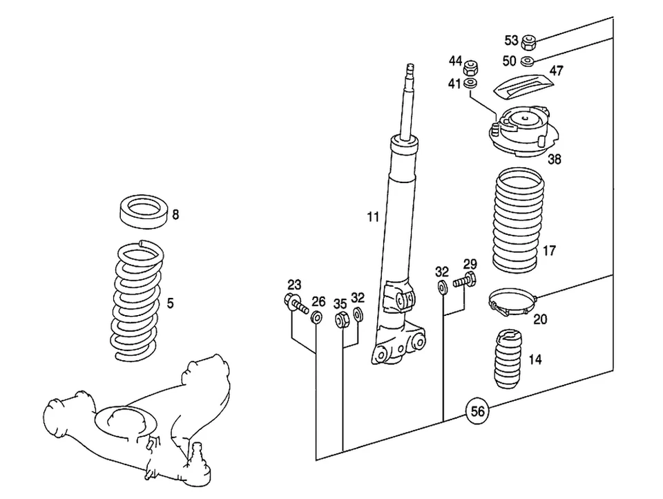 Mola de eixo dianteiro genuína Mercedes-Benz 201-321-22-04 - Imagem 1 de 1