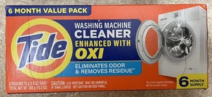 TIDE Washing Machine Cleaner Enhanced w/Oxi, 6 Month Supply-6 Pouches VALUE PACK - Picture 1 of 3