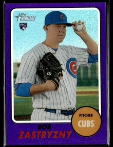 2017 Topps Heritage #THC-537 Rob Zastryzny Chrome Purple Refractor RC Card 0603F - Picture 1 of 2