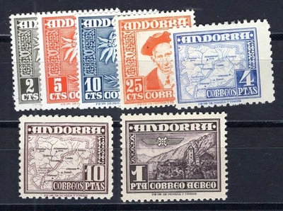 SPANISH ANDORRA 1951 52-58 ** MNH SET (F8520 - Image 1 of 2