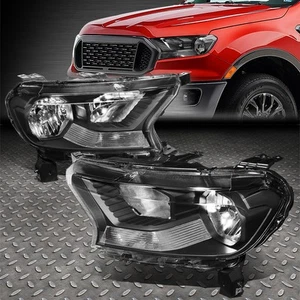 FOR 19-23 FORD RANGER XL XLT OE STYLE BLACK HOUSING CLEAR CORNER HEADLIGHT LAMPS - Picture 1 of 9