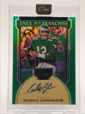 RANDALL CUNNINGHAM 2024 ONE ONCE IN A FRANQUICIA VERDE PRIZM AUTOMÁTICO/40 Q3972 Foto 1 de 2