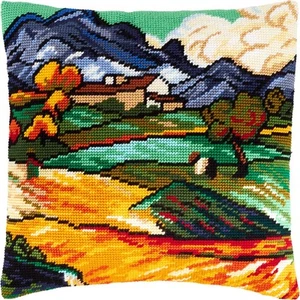 Landscape Embroidery Kit for Adults and Beginners — Mount Gaussier and Farm S... - Picture 1 of 4