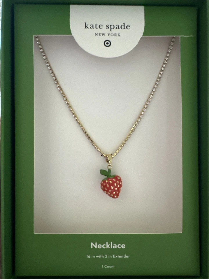 Collar Tenis Kate Spade X Target Fresa Dije Dorado Foto 1 de 1