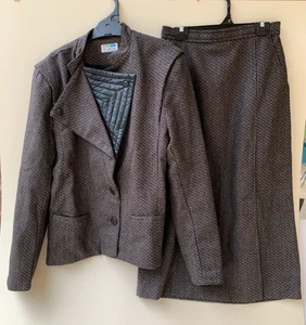 Vintage Miss Selfridge Size 10 (fits XS 6 -8) Wool Blend Blazer Skirt Suit Set - Picture 1 of 21