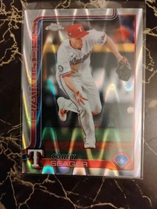 2025 Topps Chrome Corey Seager  RayWave Refractor Card - Picture 1 of 3