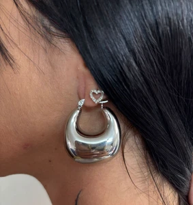 Orecchini in Acciaio Nickel Free bombati Chiusura af incastro - Imagen 1 de 6