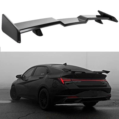 For Hyundai Elantra N Gloss Black JDM TRD Style Rear Trunk Spoiler Tail Wing Lip - Image 1 of 4