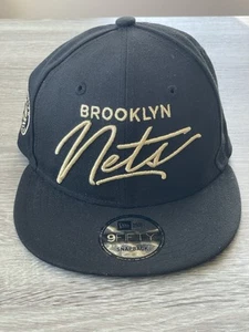 ๐ฅ New Era 59FIFTY NBA Brooklyn Nets Black SnapBack Hat - Picture 1 of 9