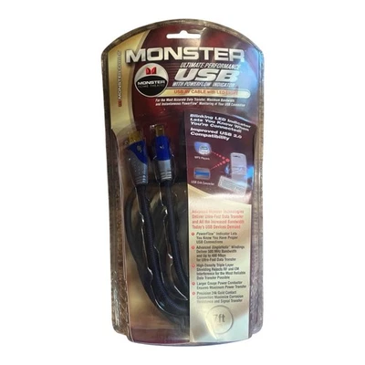 NEW Monster Ultimate Performance 7ft USB AV Cable LED Light Powerflow Indicator - Image 1 of 4