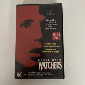 The Watchers (VHS, 1988) Corey Haim Thriller Horror Dean Koontz 80s Big Box - Picture 1 of 5