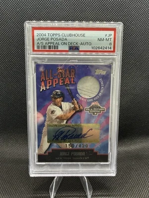 2004 Topps Clubhouse A/S Appeal On-Deck Circle /420 #JP JORGE POSADA Auto PSA 8  - Image 1 of 4