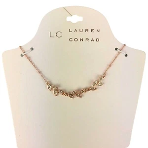 LC Lauren Conrad Necklace Copper-Tone Laurel with Clear Crystals - Imagen 1 de 1