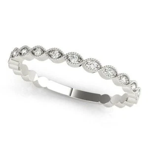 14kt Gold Stackable Ring with Diamonds - Picture 1 of 7