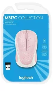 Logitech M317C Collection Wireless Mouse Pink Noise BRAND NEW! - Picture 1 of 5