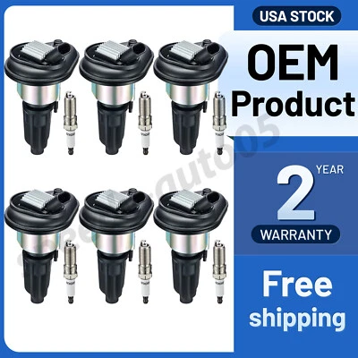 6 Pack For GMC Envoy 4.2L L6 2002-2005 Ignition Bobinas and Spark Plug Foto 1 de 4