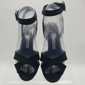Manolo Blahnik schwarze Damen-Riemchenabsätze aus Satin Größe 6,5 - Bild 1 von 11