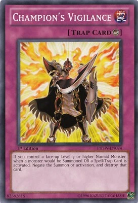 Champion's Vigilance PHSW-EN074 Yu-Gi-Oh Card 1st Edition New - Image 1 of 3