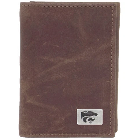 Kansas State Wildcats Leather Trifold Wallet with Concho Cover