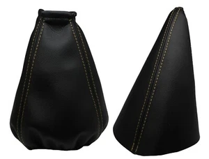 DAEWOO NEXIA (1996-2001) Soufflet Levier De Frein 100% Cuir - Couture Beige - Picture 1 of 1