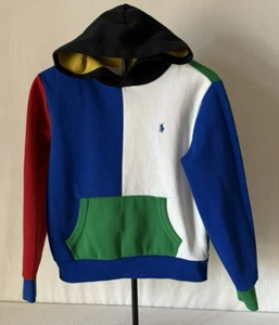 Polo Ralph Lauren Youth Size L 14-16 Colorblock Pullover Pony Logo Hoodie - Picture 1 of 8