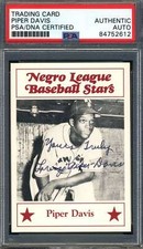 Piper Davis PSA DNA Signed 1986 Fritsch Negro League Stars Autographed