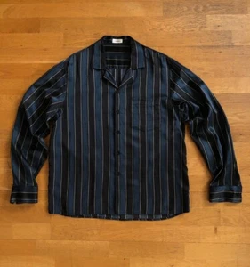 Camisa estampada Commas Australia seda algodón para hombre cuello de campamento cuerda a rayas - Imagen 1 de 15