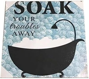 Marco de lona Soak Your Troubles Away decoración del hogar decoración del baño - Imagen 1 de 1