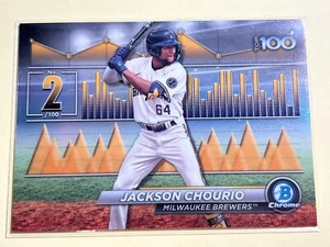 2024 Bowman Jackson Chourio Scouts Top 100 Insert Milwaukee Brewers #BTP-2 - Picture 1 of 2