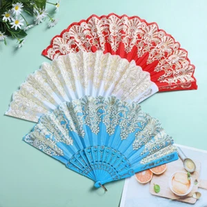 Folding Hand Fan Chinese Style Foldable Hand Held Fans Dance Party Favor Gift 1 - Picture 1 of 30