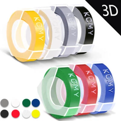 GREENCYCLE Label Replace for Dymo 3D 9mm Plastic Embossing Tape Xpress Label Maker 3/8" LOT