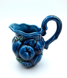 1960's Inarco Mood Indigo Blue Fruit 10 oz. Creamer/Syrup Pitcher E3718 Japan #2 - Picture 1 of 3