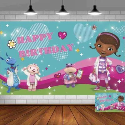 Doc McStuffins Party Supplies Birthday Backdrop  Banner Vinyl 5x3ft - Image 1 of 4
