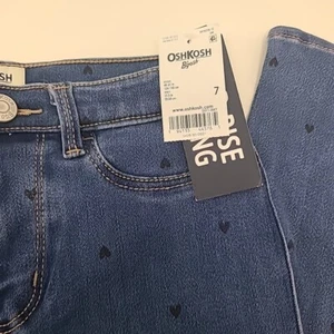 Oshgosh Blue Denim Heart Pattern Mid Rise Jeggings Girls 7 Brand New With Tags - Picture 1 of 8