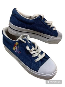 DISNEY Winnie the Pooh & Eeyore Platform Shoes Women's Sneakers Blue Size 8.5 - Picture 1 of 8