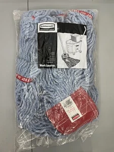 Rubbermaid Commercial Web Foot AntiMicrobial Shrinkless Mop Head Blue Large - Picture 1 of 3