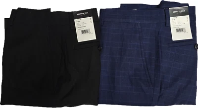 Pantalón de vestir Kenneth Cole para hombre LANA NEGRO AZUL NUEVO CON ETIQUETAS Foto 1 de 4