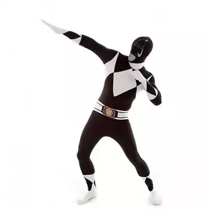 Erwachsene schwarz Power Ranger Morphsuit Herren Superheld Kostüm Skin Anzug M - XXL - Bild 1 von 6