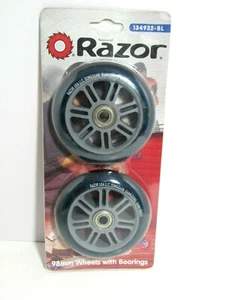 New Genuine Razor 134932-BL Series Blue Kick 98mm Scooter Wheels w/ Bearings - Picture 1 of 5